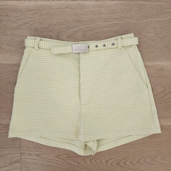 A/X Armani Exhange Size 2 High-Rise Gingham Shorts - Picture 5 of 9